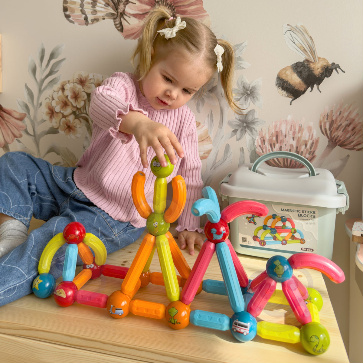 Woopie magnetic sticks tub 52 – sticks and balls