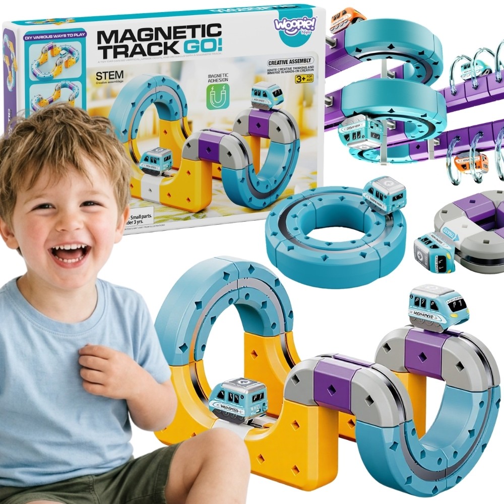 Woopie Magnetic 3D Train Track Starter Set, 38 Pieces