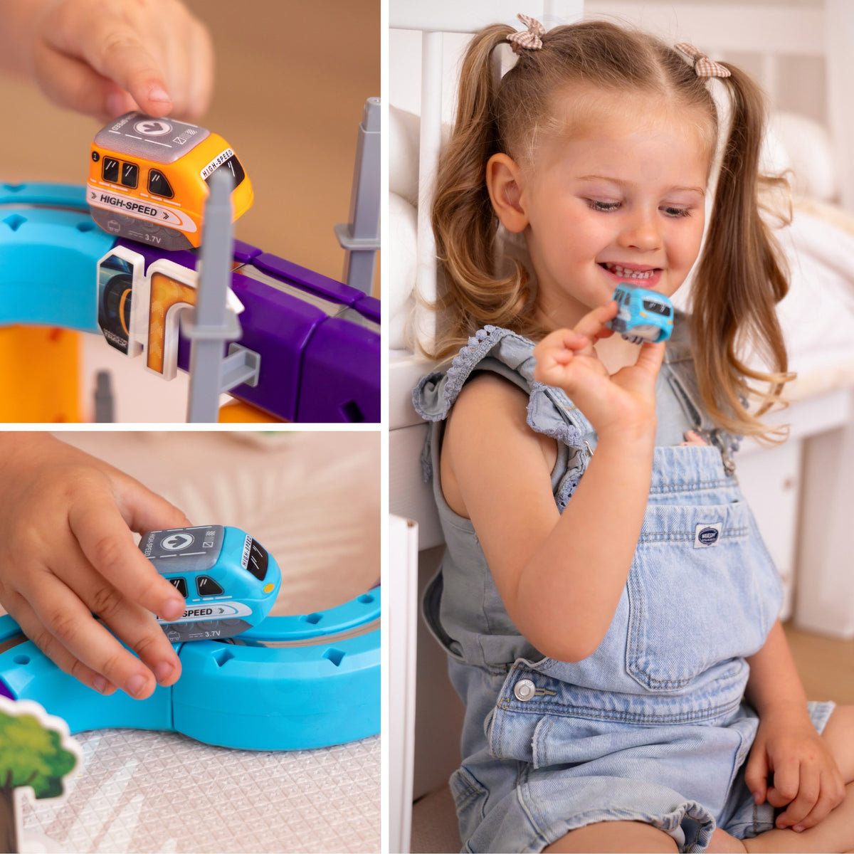Woopie magnetic 3D track 54 pcs – train riding along a side wall