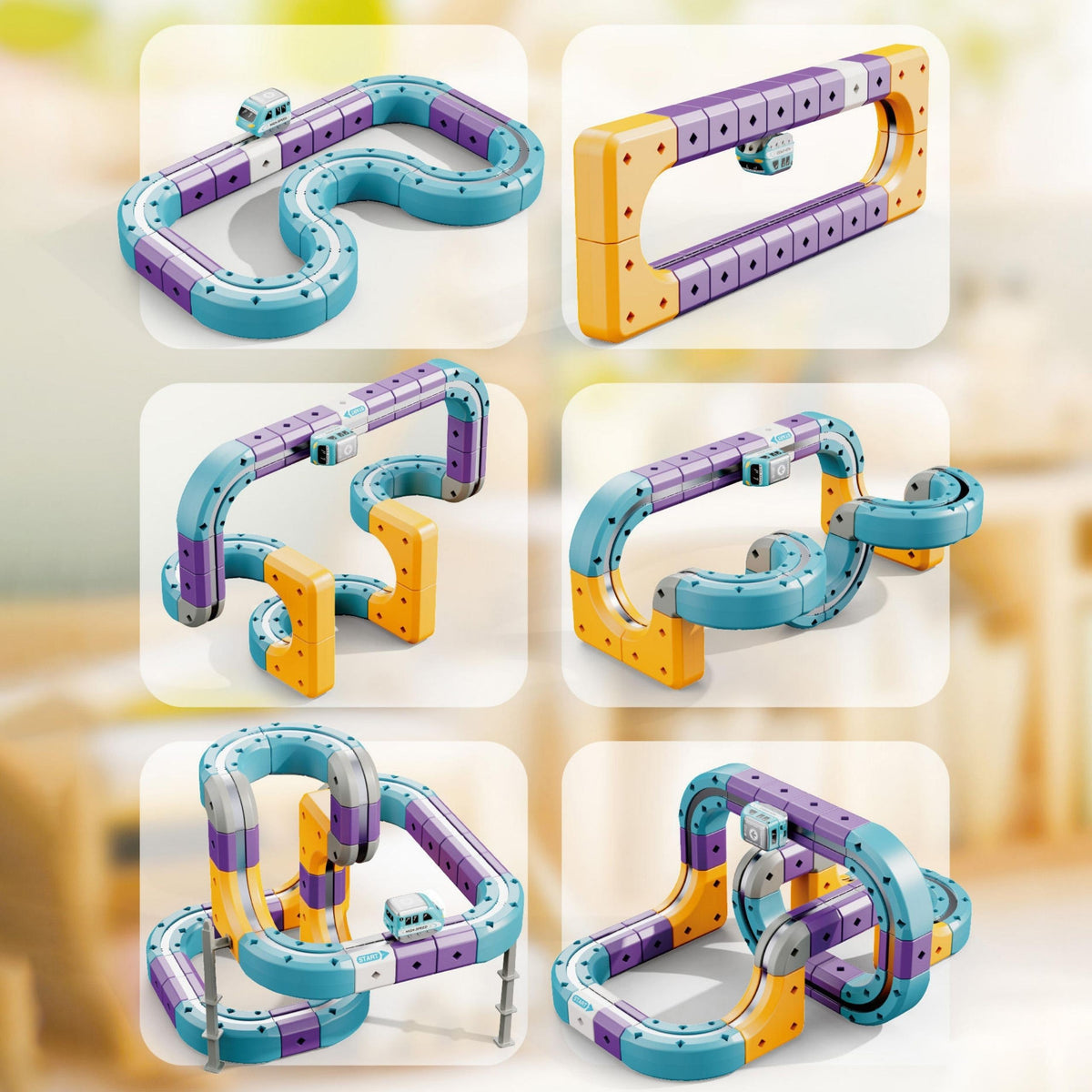 Woopie magnetic 3D track 54 pcs – twist-lock connection