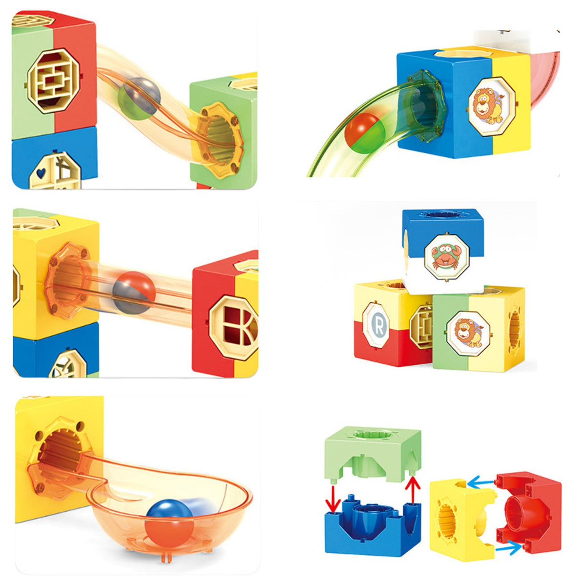 Woopie 3D block marble run – balls and stickers