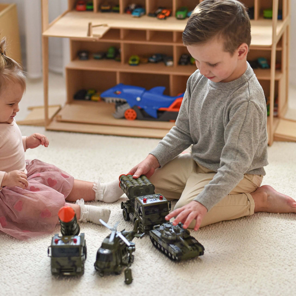 Woopie military vehicle set – all four vehicles together
