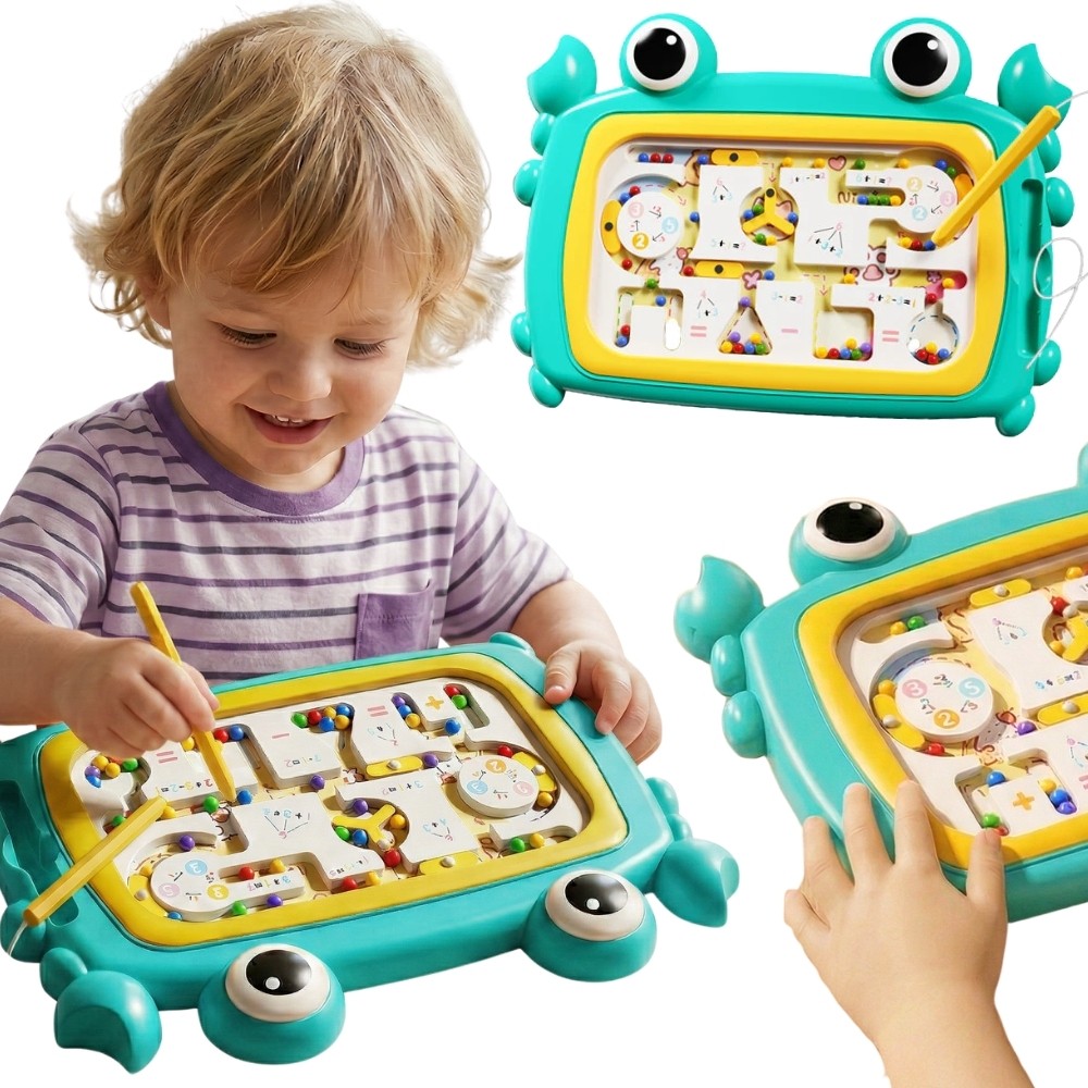 Woopie Montessori Magnetic Maze Board, Turquoise Crab