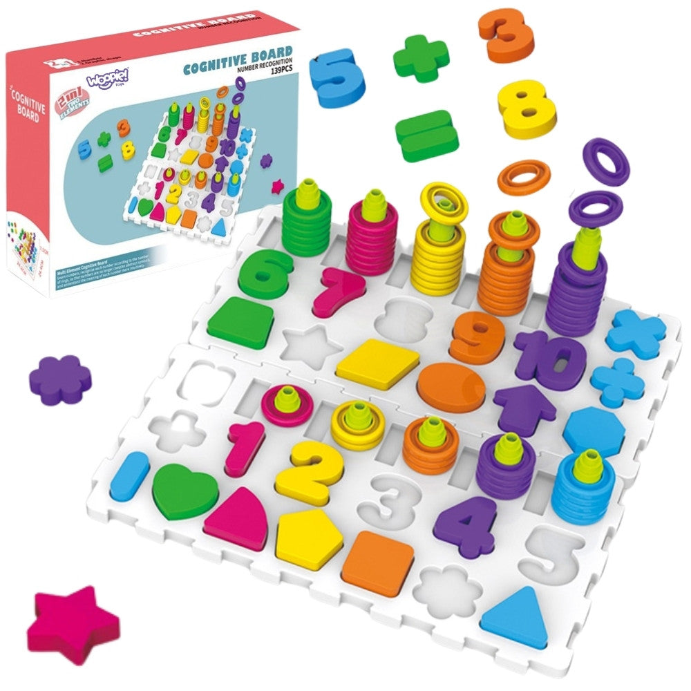 Woopie Montessori Numbers and Shapes Sorter Board, 139 pcs