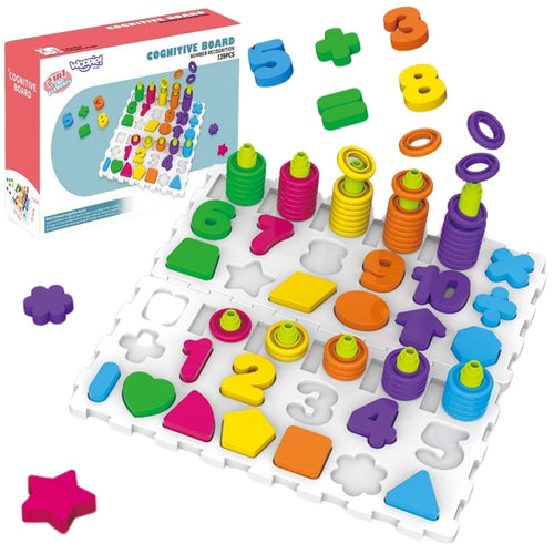 Woopie Montessori Numbers and Shapes Sorter Board, 139 pcs