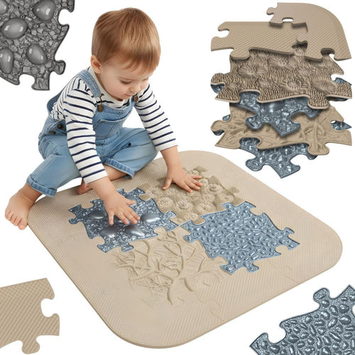 Woopie Sensory Foot Mat Tiles for Home, 12 pcs