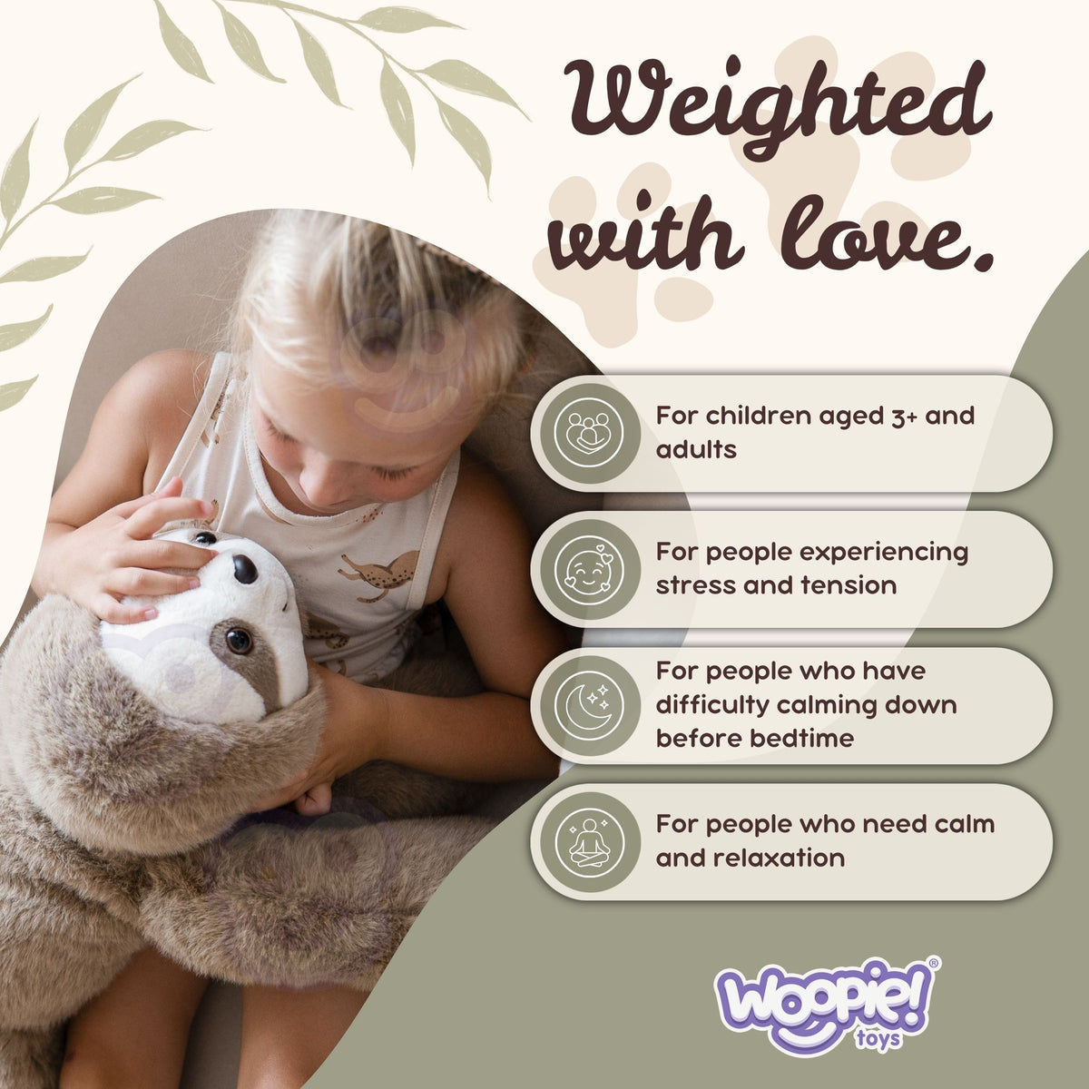 Woopie svērtais sliņķis 1,5 kg – garas ķepas