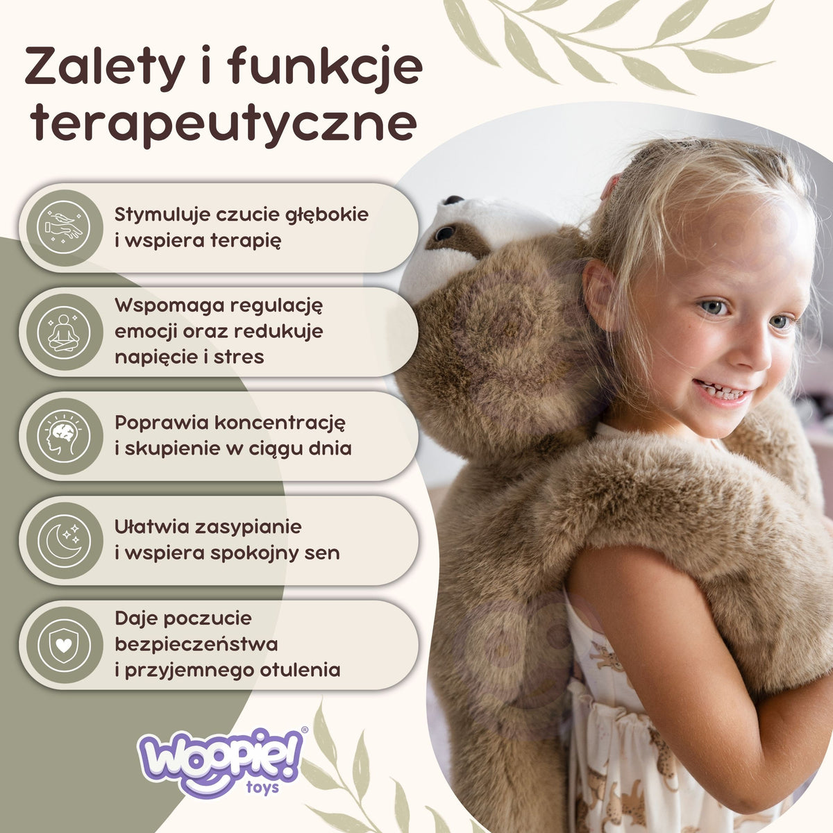 Woopie svērtais sliņķis 1,5 kg – atpūta bērniem