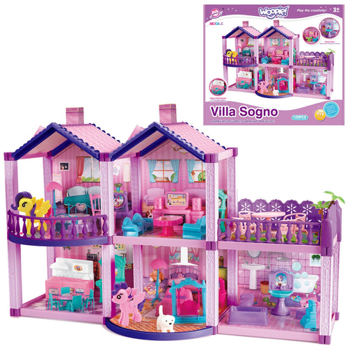 Woopie Pink Pony Fantasy Villa Dollhouse, 120 pcs
