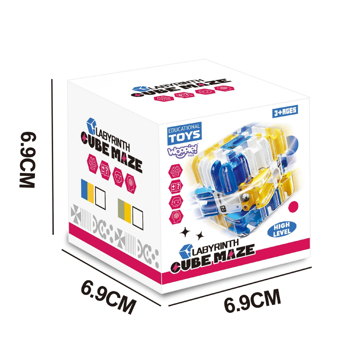 Compact 6.5 cm maze cube puzzle for travel