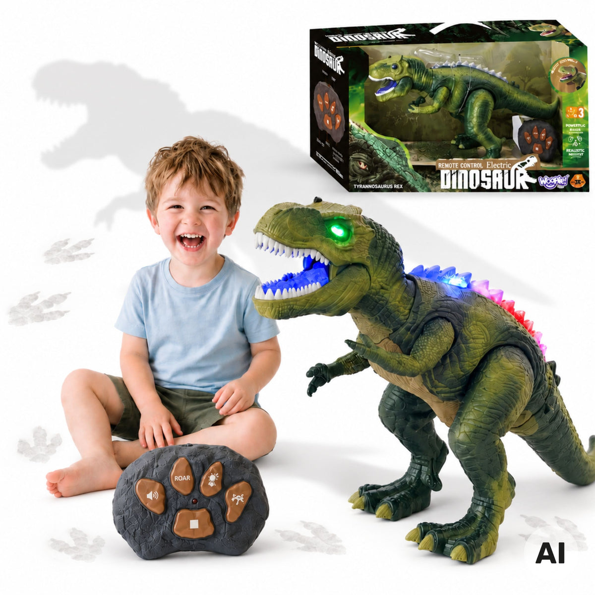 Woopie remote control T-Rex dinosaur with lights