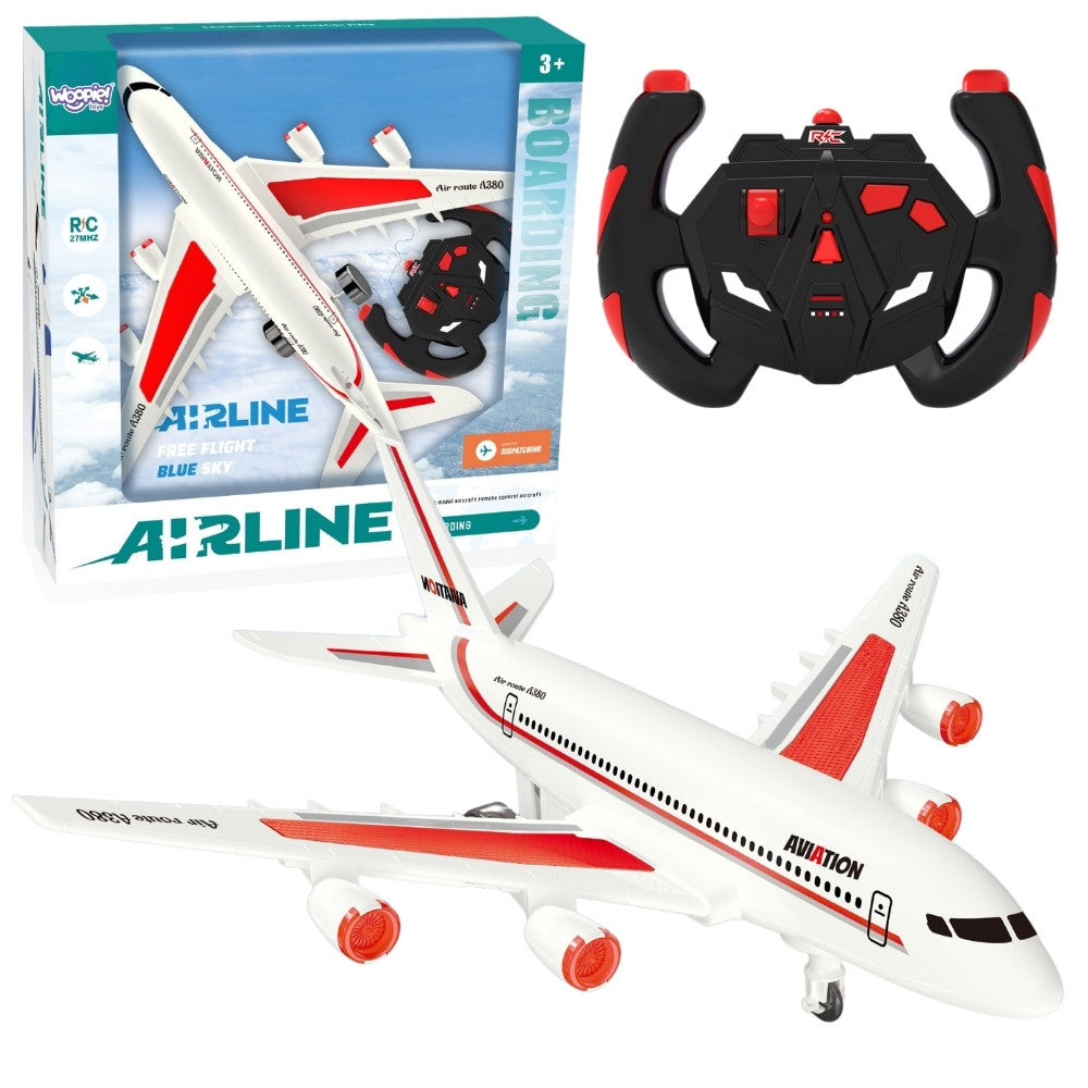 Woopie remote control passenger airliner toy that drives