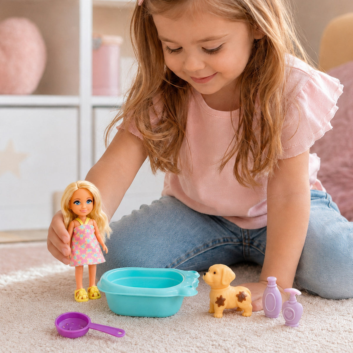 Woopie Royal puppy bath doll set – doll and puppy