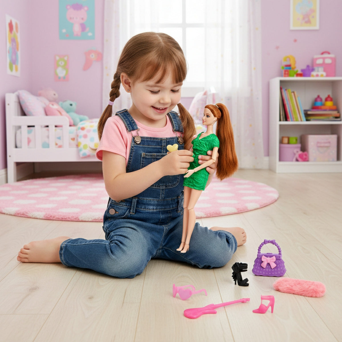 Woopie Royal Emi fashion doll – doll in blouse, trousers and fur jacket