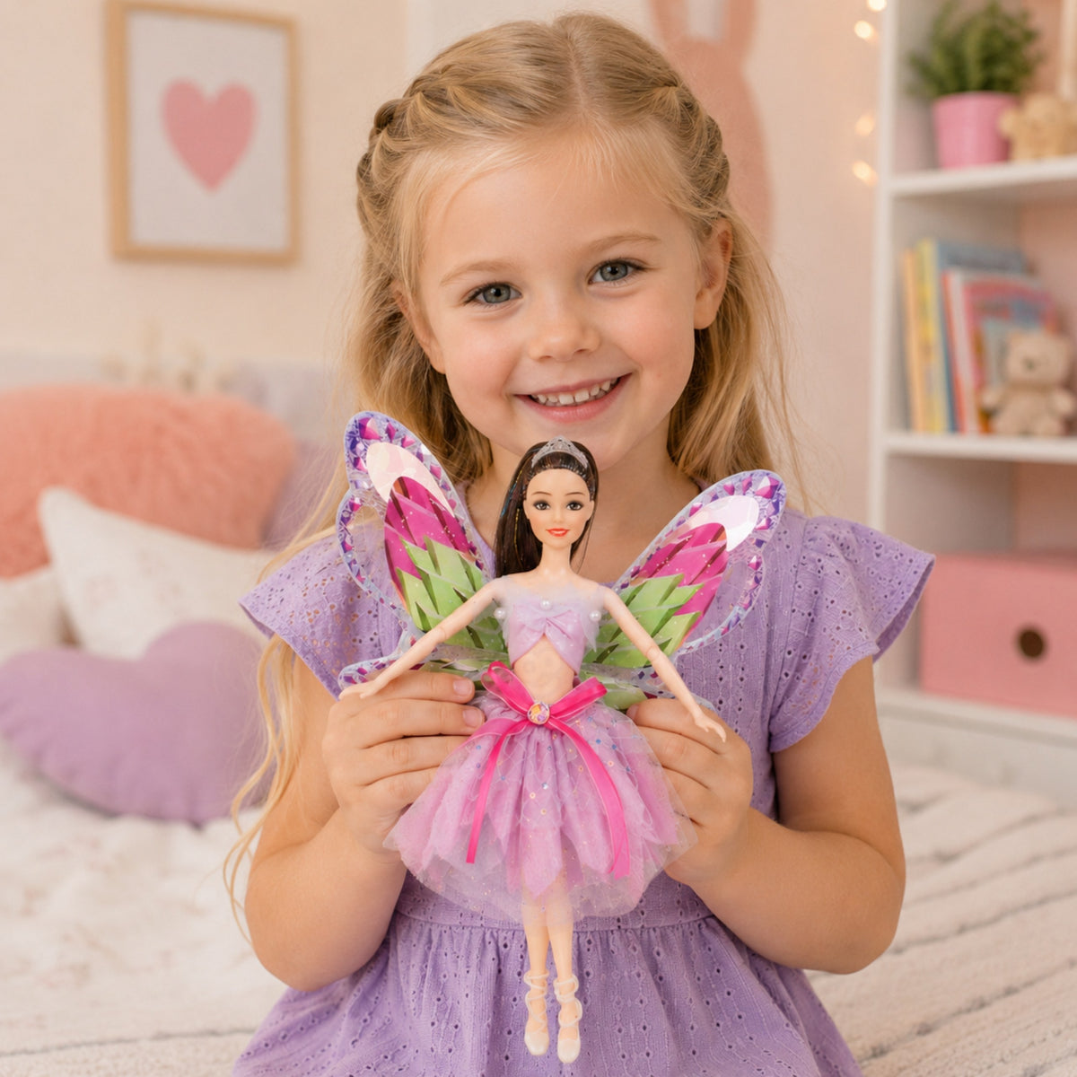 Woopie Royal Emi colourful fairy – pink, purple and green wings