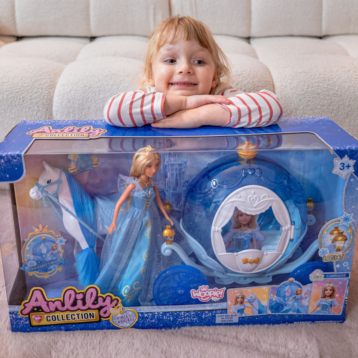 Woopie Royal ice princess set – pumpkin-shaped light-up carriage