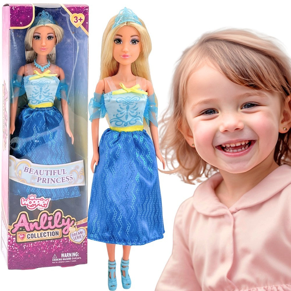 Woopie Royal Lily Princess Doll in Blue Gown with Necklace