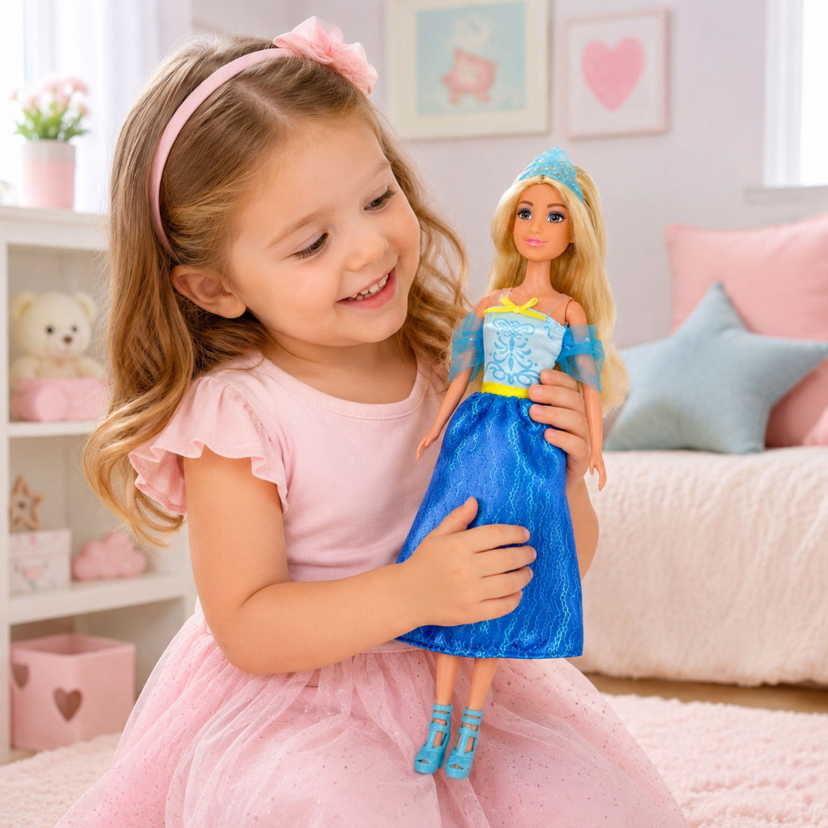 Woopie Royal princese Lily zilā kleitā – lelle gatava ballei