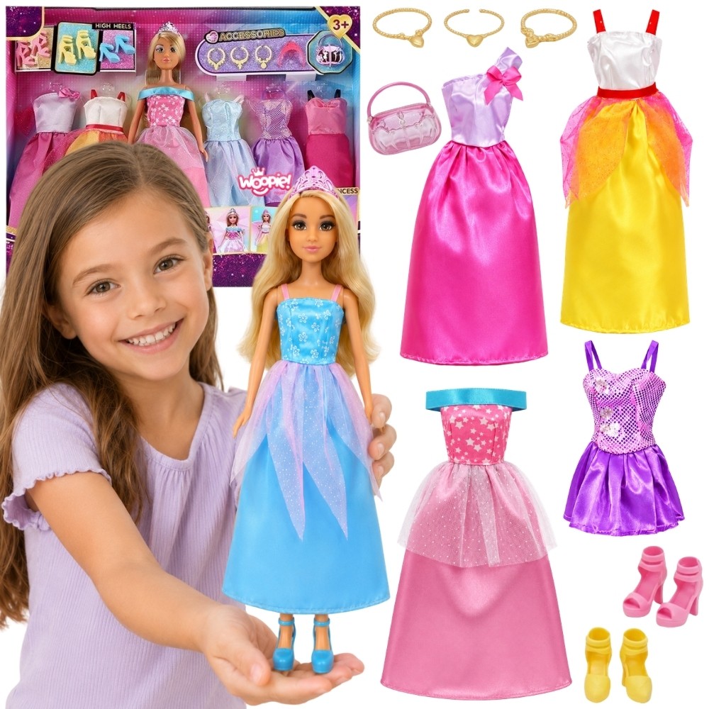 Woopie Royal Doll with 5 Ball Gowns and Accessories