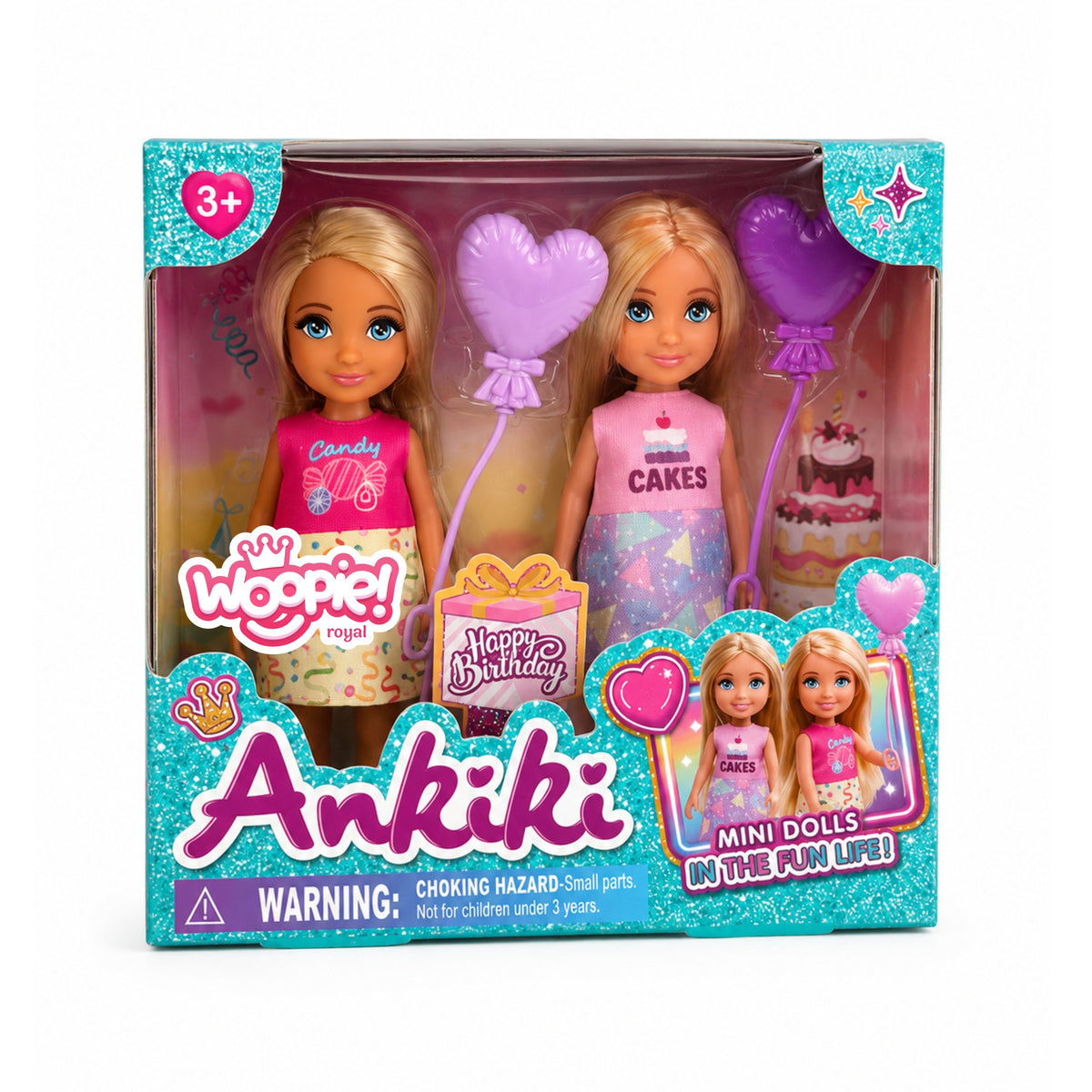 Woopie Royal Ankiki mini dolls – birthday-themed box