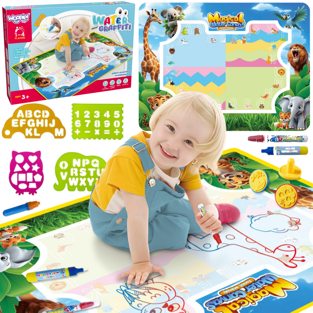 Woopie Safari Water Drawing Mat with Letters and Numbers