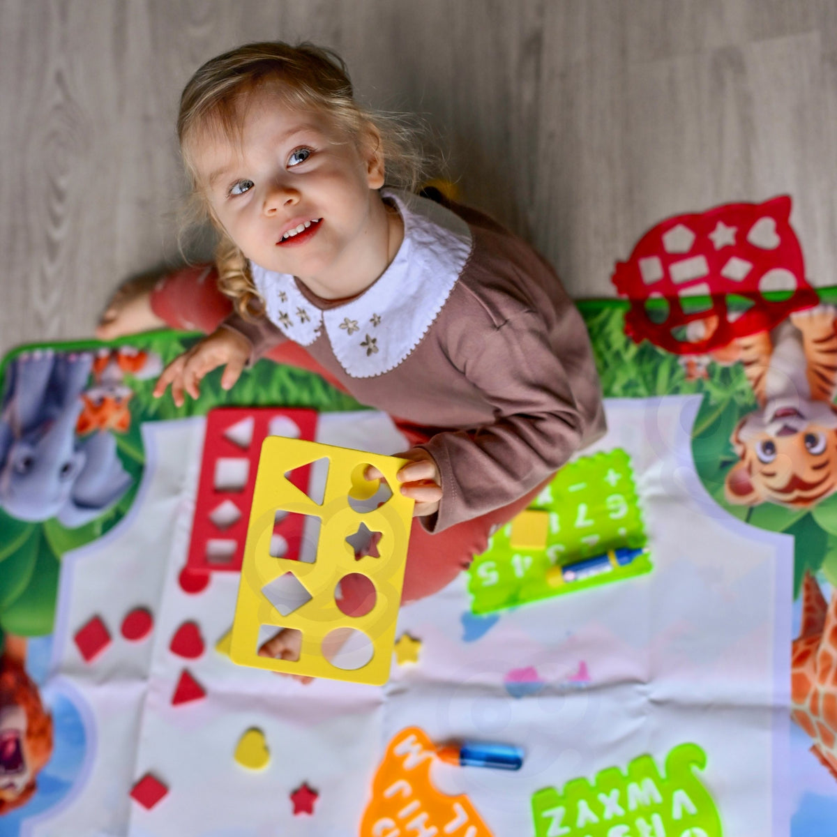 Woopie Safari water mat – jungle animals and letters