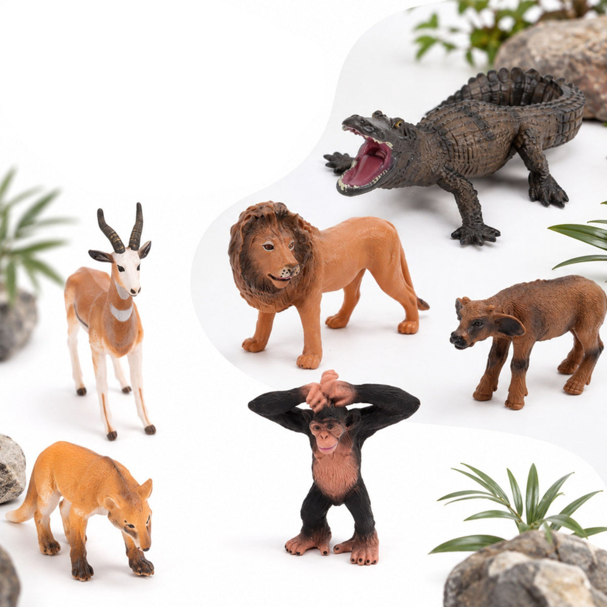 Woopie safari animal figures 6 – lion and crocodile
