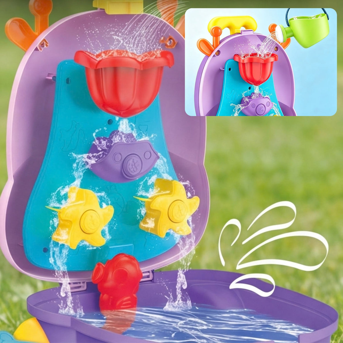 Woopie deer water suitcase – spinning water mills