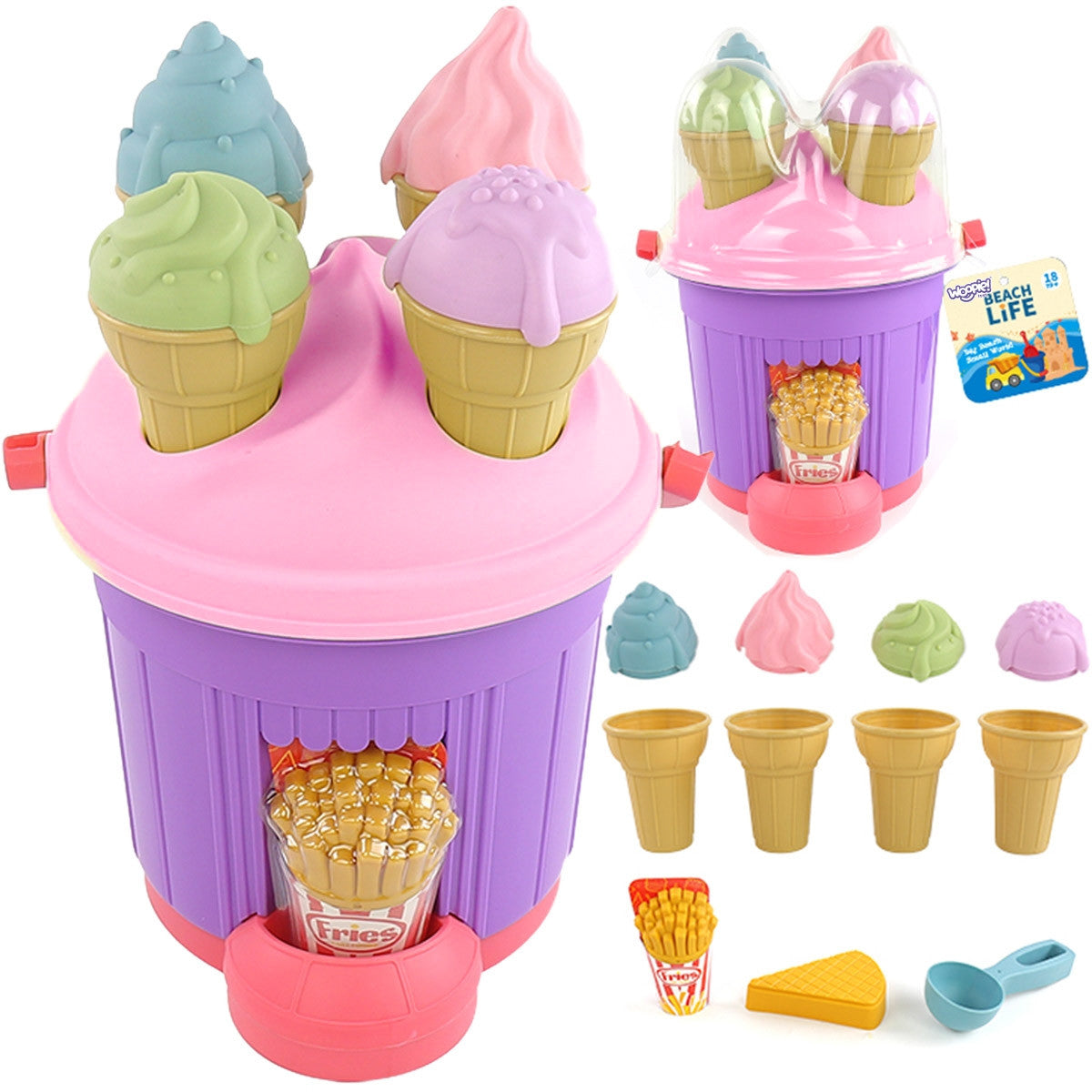 Woopie Ice Cream Shop Sand Bucket with Moulds