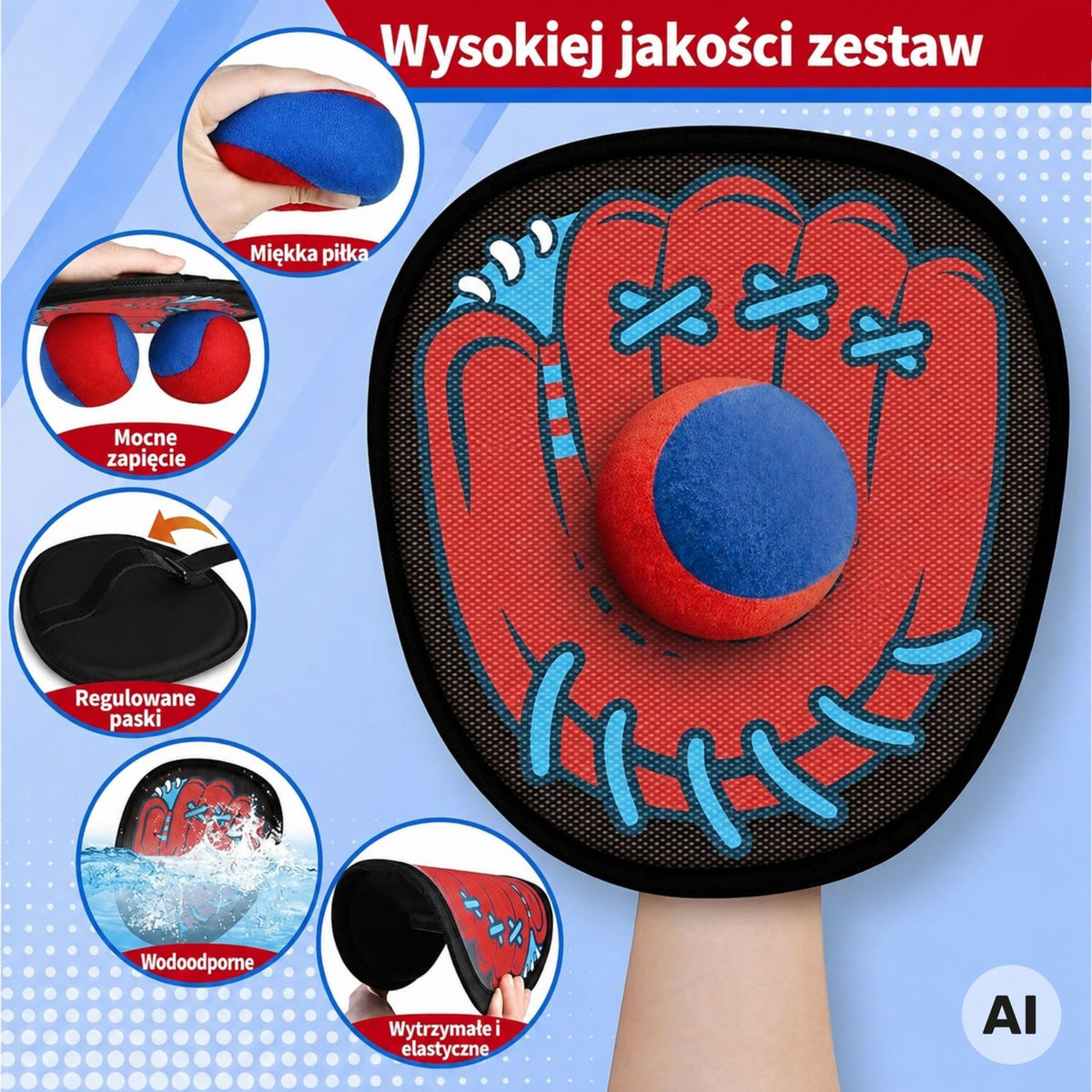 Mīkstā bumbiņa pielipusi pie ķērāja līplentes