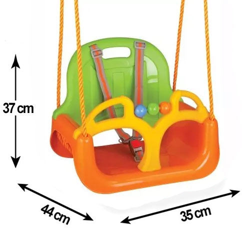Woopie 3-in-1 swing, orange – safety belt and footrest