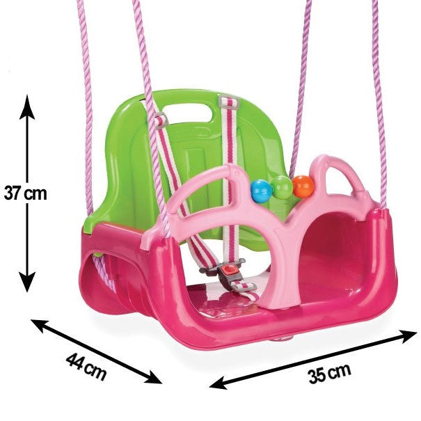 Woopie 3-in-1 swing, pink – ropes with grip handles