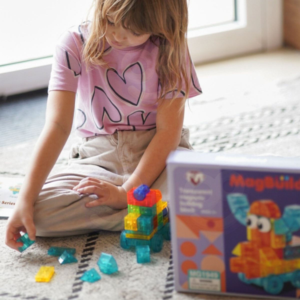 Woopie transparent magnetic blocks 43 – clear coloured blocks