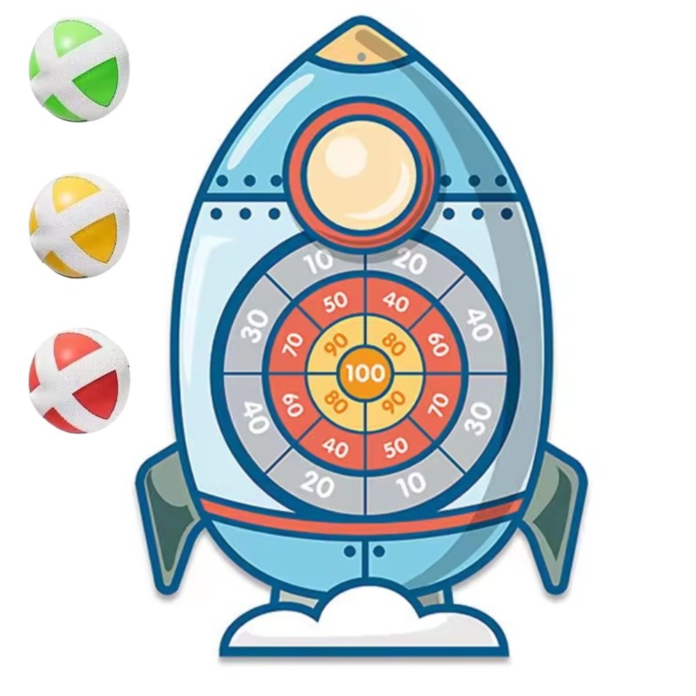 Woopie space rocket velcro dartboard with three balls