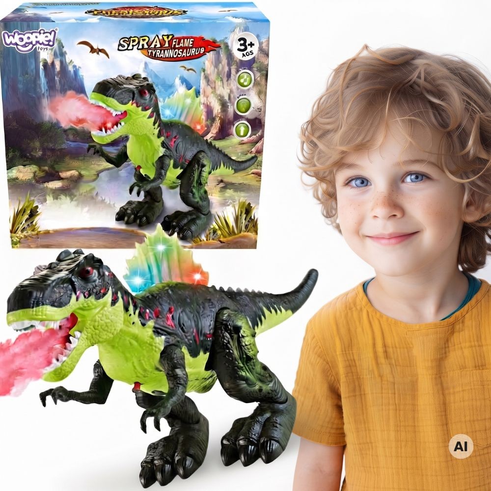 Woopie walking T-Rex dinosaur with light, sound and mist