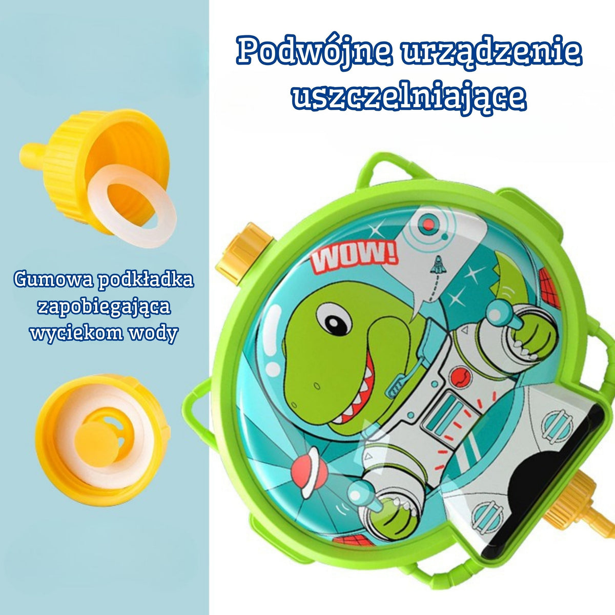 Woopie Dino backpack water gun – water gun with hose