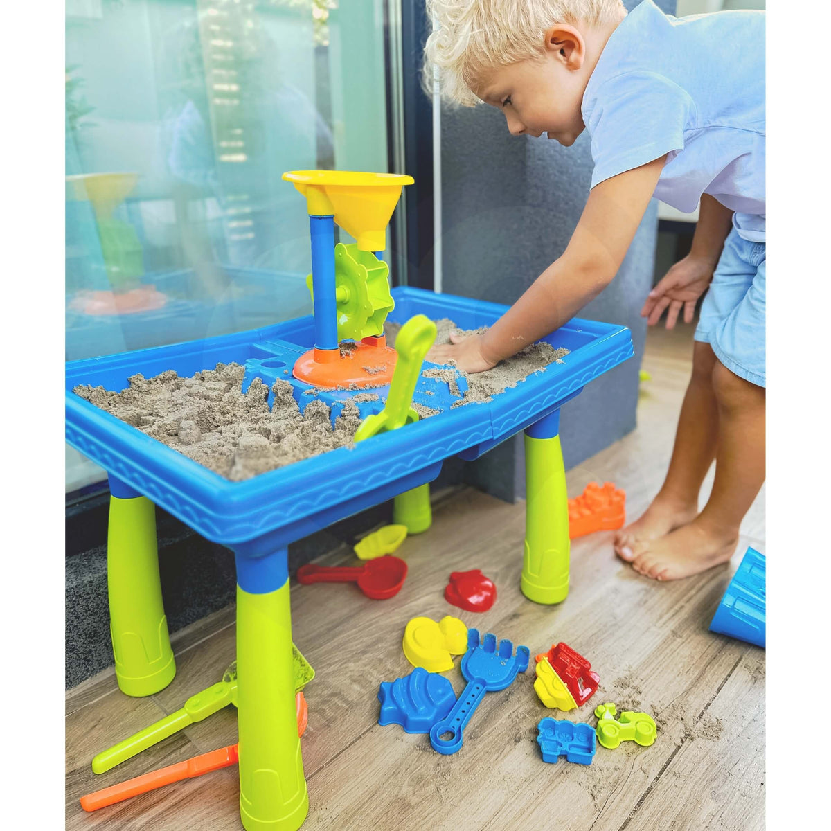 Woopie palm water and sand table – water mill and slides