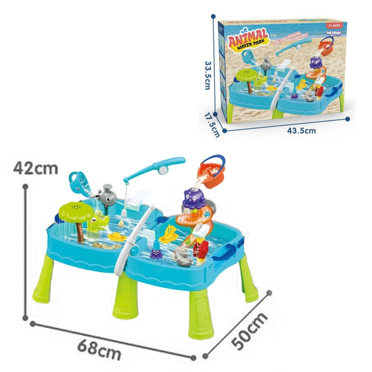 Woopie water park sand table – fishing rods and boats