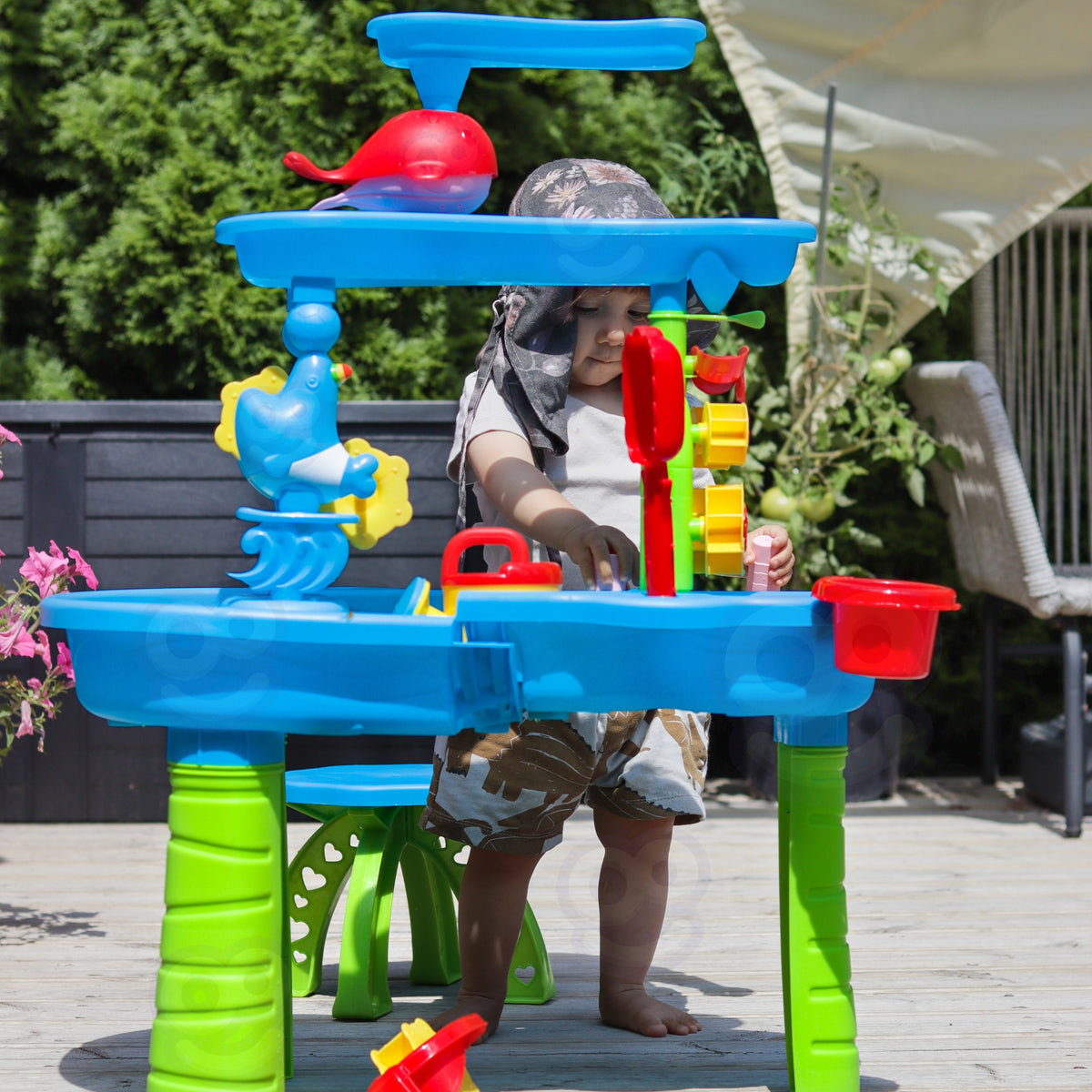 Woopie XL 3-tier water table – buckets and sand tools