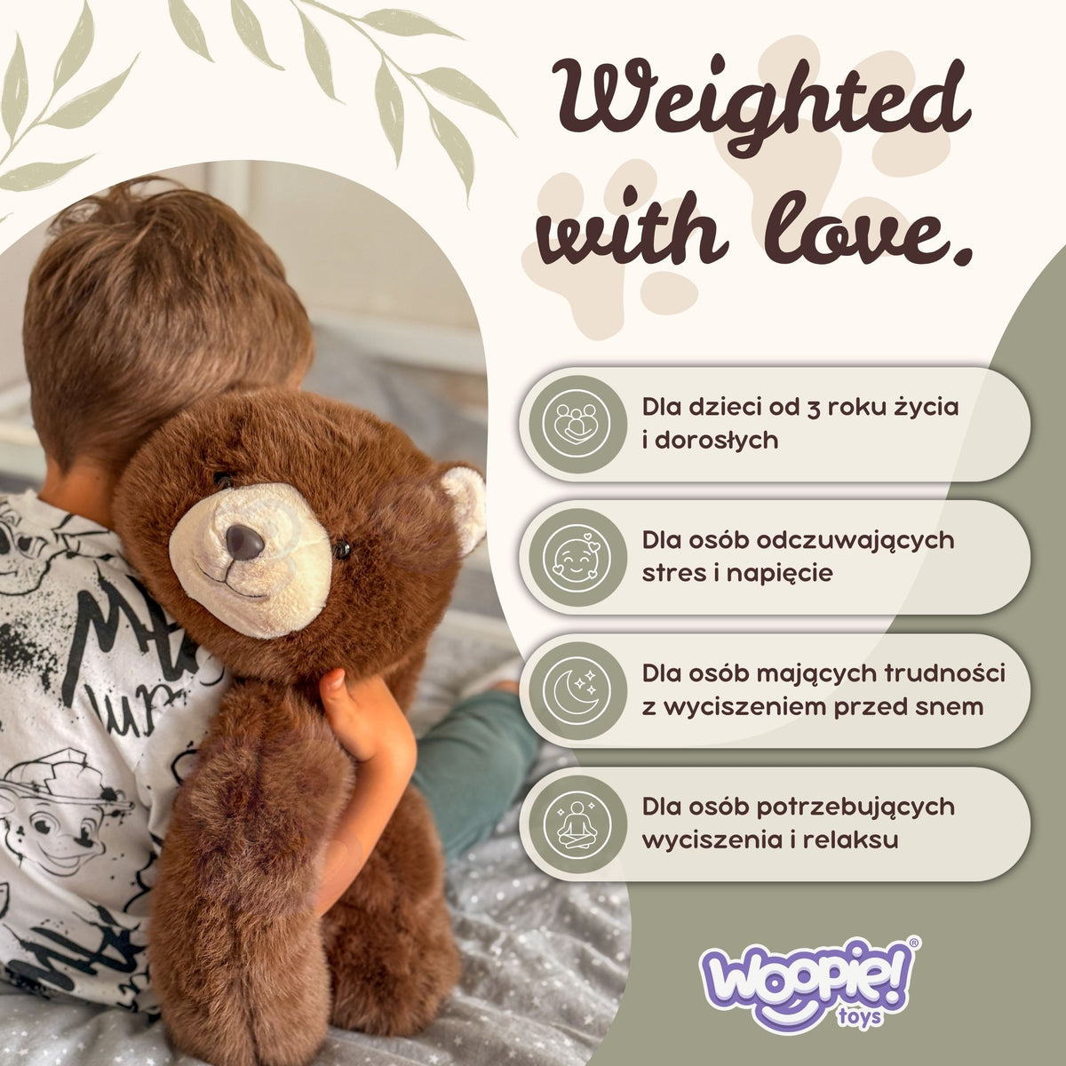 Woopie svērtais lācītis 1,5 kg – svērtais lācītis