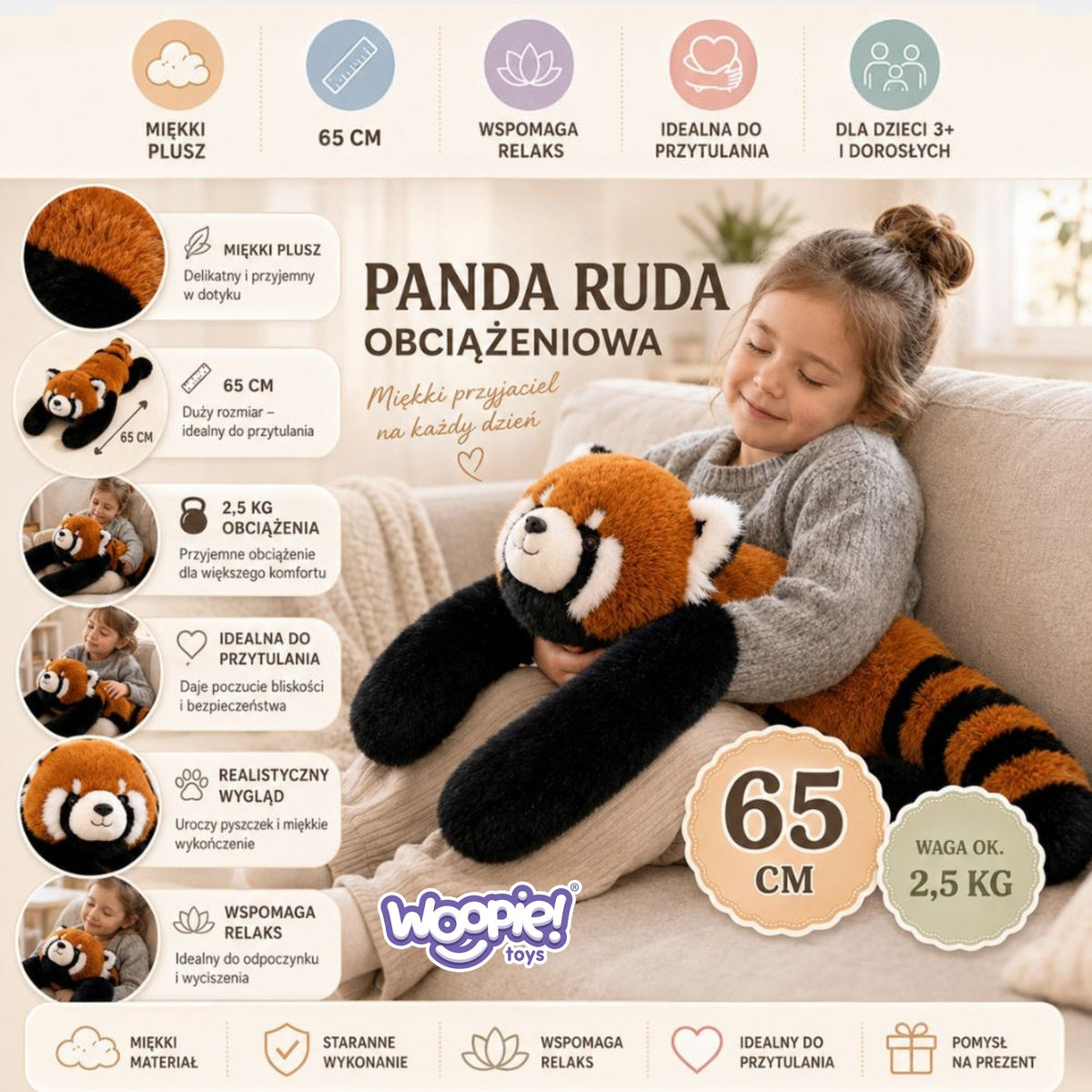 Woopie sarkanā panda 2,5 kg – smagā sarkanā panda