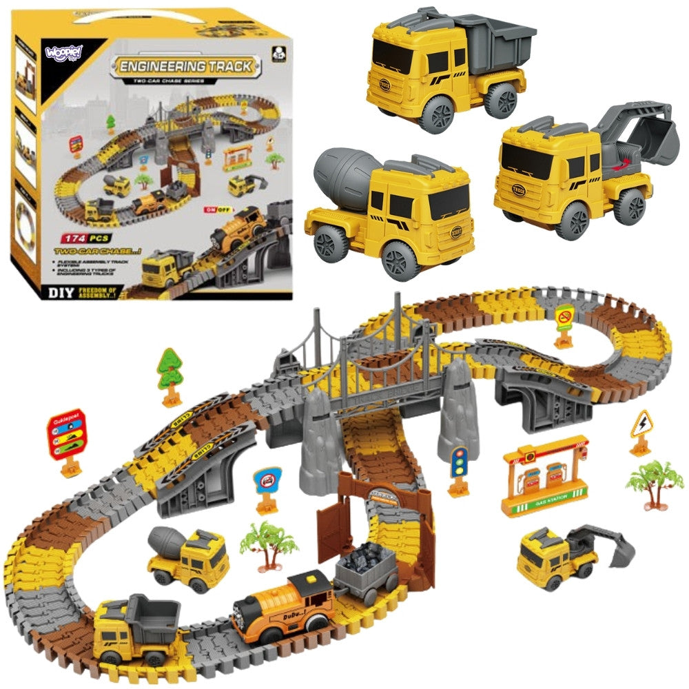 Woopie XXL Construction Site Flexible Track, 174 Pieces